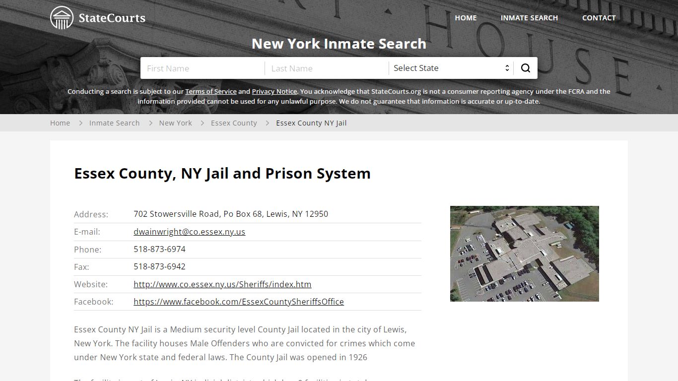 Essex County NY Jail Inmate Records Search, New York - StateCourts